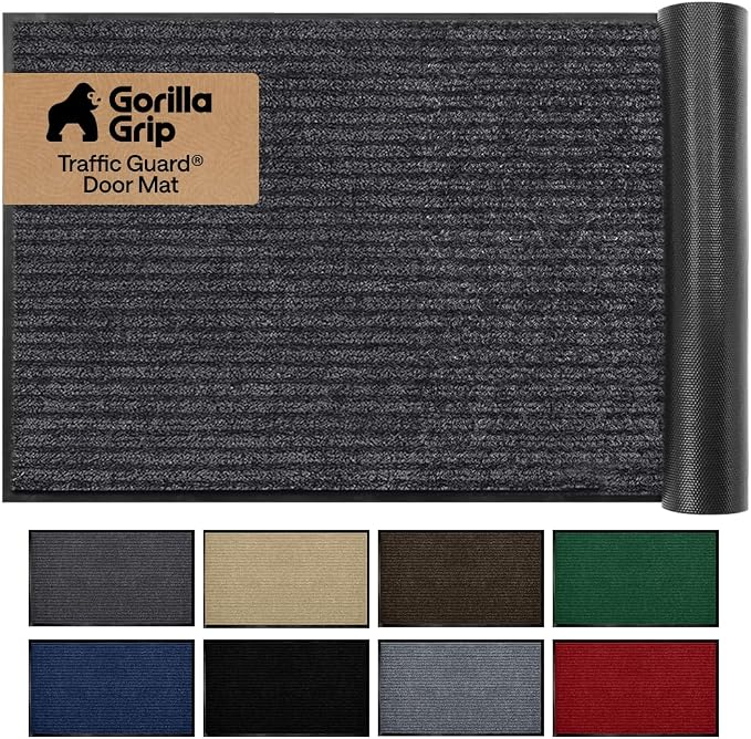 GORILLA GRIP Waterproof Traffic Guard Door Mat, Heavy Duty Entryway Mats