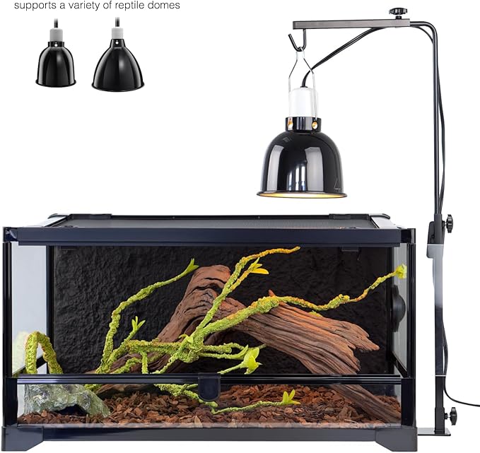 Reptile Lamp Stand, 35 Inches Adjustable Heat Lamp Fixture Stand, Terrarium Stand for Holding Reptile Light Fixture and Heating Bulbs