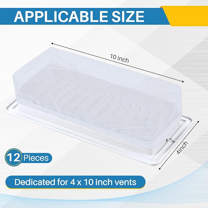 Zonon 12 Pcs 4 x 10 Inch Floor Register Trap Cover Vent Screen
