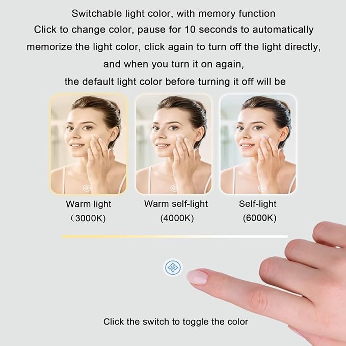 Bathroom Mirror with LED Lights，LED Bathroom Mirror，Smart Lighted Bathroom