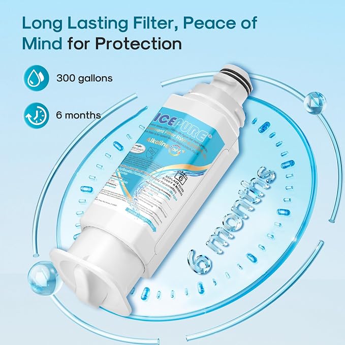 ICEPURE Alkaline DA97-17376B Refrigerator Water Filter Replacement