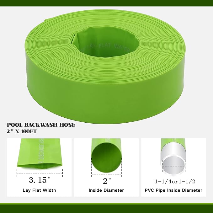 Eastrans 2'' x 100 FT Pool Backwash Hose