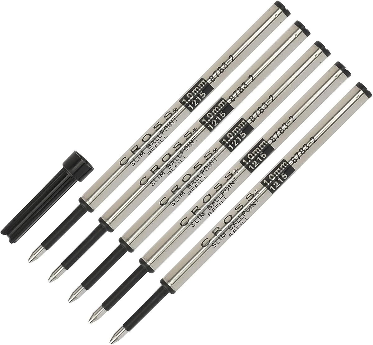Pen Savings Combo Pack, Genuine Slim Ballpoint Pen Refills for Cross Click Pens, Black Ink, 5 Pack, 8783-2, Bulk Packed