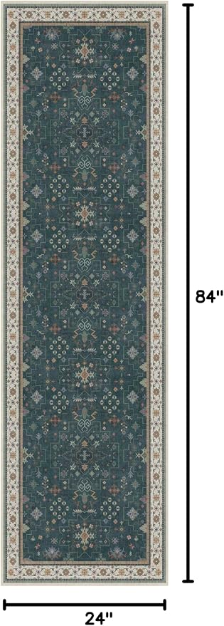 Hazo Haus Vintage 2x7 Washable Runner Rug Non Slip