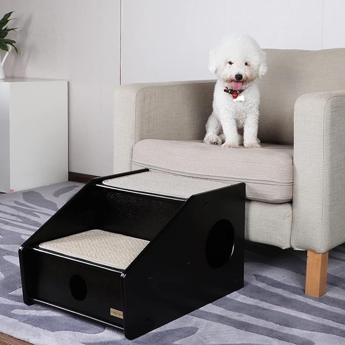 Petsfit 2-Steps Cat Stairs, Nearly Black (21x17x14 inch)