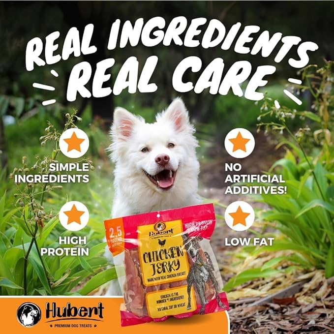 Hubert Pet Triple Flavored Rawhide Kabobs, Chicken, Duck & Pork Hide Dog Chews, All Natural Treats for All Dog Sizes, 1 lb Resealable Bag
