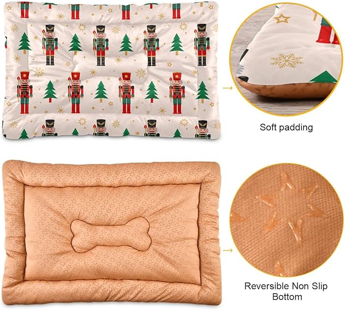 Pet Bed Christmas Nutcracker Dog Bed Mat Absorbing Non Slip Pad Pet Sleeping Mat for Small, Medium, and Large Dogs Puppy Cat 36 in x 24 in
