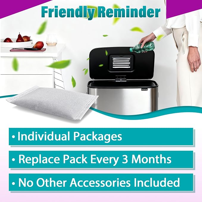 16 Pcs Activated Charcoal Odor Absorbing Filter Refills, Compatible