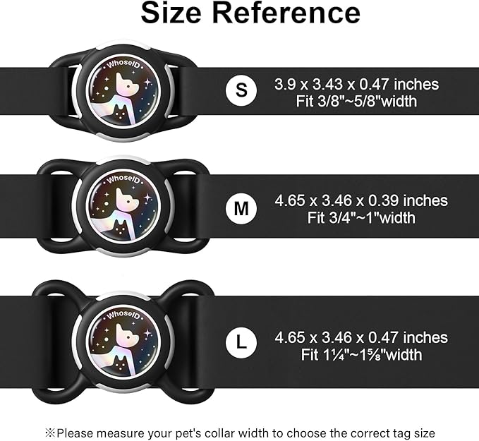 Waterproof Dog Collar Holder, Silicone & ABS Holder for Dog & Cat Collars, Ultra-Durable, Lightweight and Protective Case (Black&Black-1, Regular)