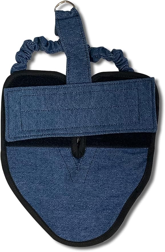Hen Holster Bird Diaper, Wrap Around - for Hens, Roosters, Ducks, Leak-Proof Design, Comfortable Fleece Strap Bird Harness with Sewn-in Liner, Secure Hook and Loop Closure - XL, Denim