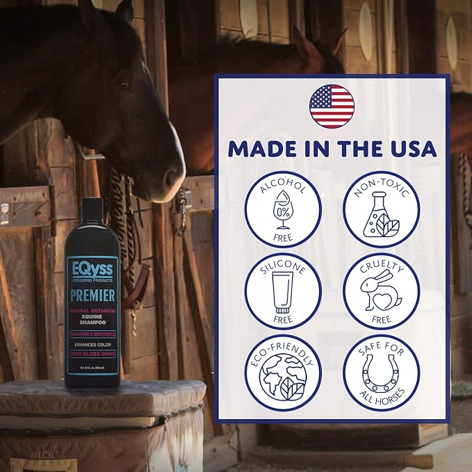 Eqyss (3 Pack) Premier Equine Horse Shampoo - Conditions and Moisturizes Coat. Enhances Color and Shine. 32 oz.
