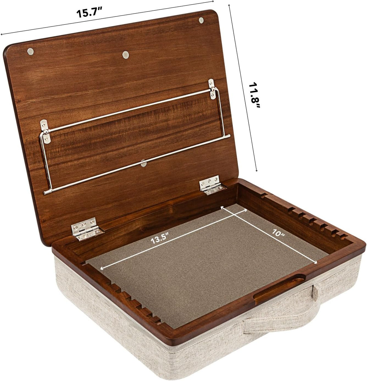 ROSSIE Home Acacia Wood Easel Lap Desk – Java, Fits 15.6” Laptops