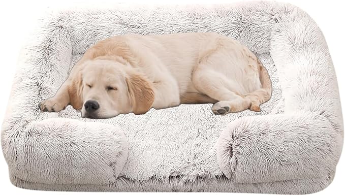 Dog Beds Large Sized dog Orthopedic, Sofa Dog Bed with Waterproof Lining and Nonskid Bottom, Rectangle Washable Dog Bed for Medium Small Dogs and Cats Comfortable ( Color : Brown , Size : 51 x 35" )