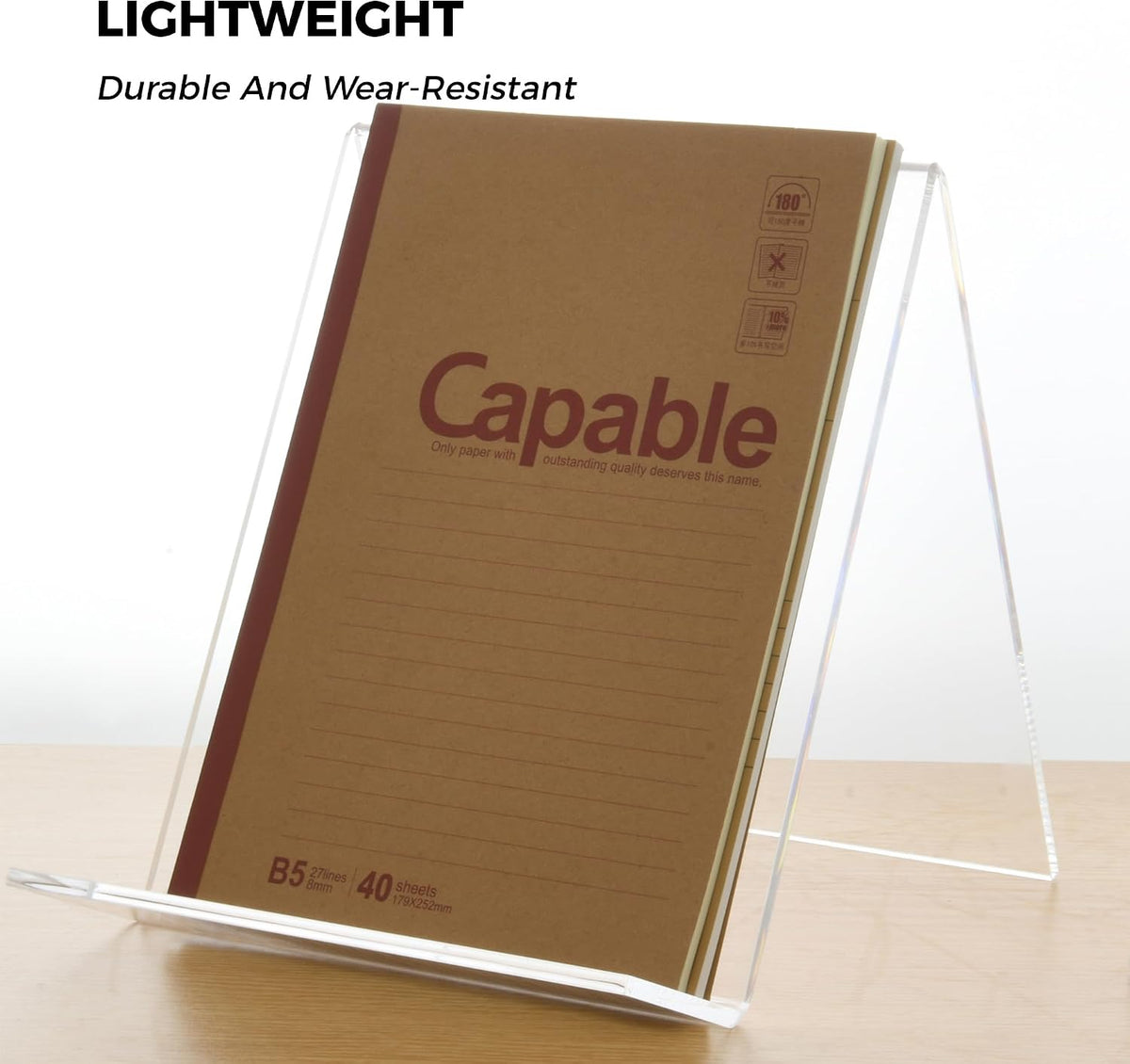 Acrylic Book Stand, Book Display Holder 8.5 x 11, Clear Acrylic Display Easel Transparent Display Stand Holder Tablet Holder for Album, CD, Magazine, Picture, Plate, Artworks, Phone, Tablet