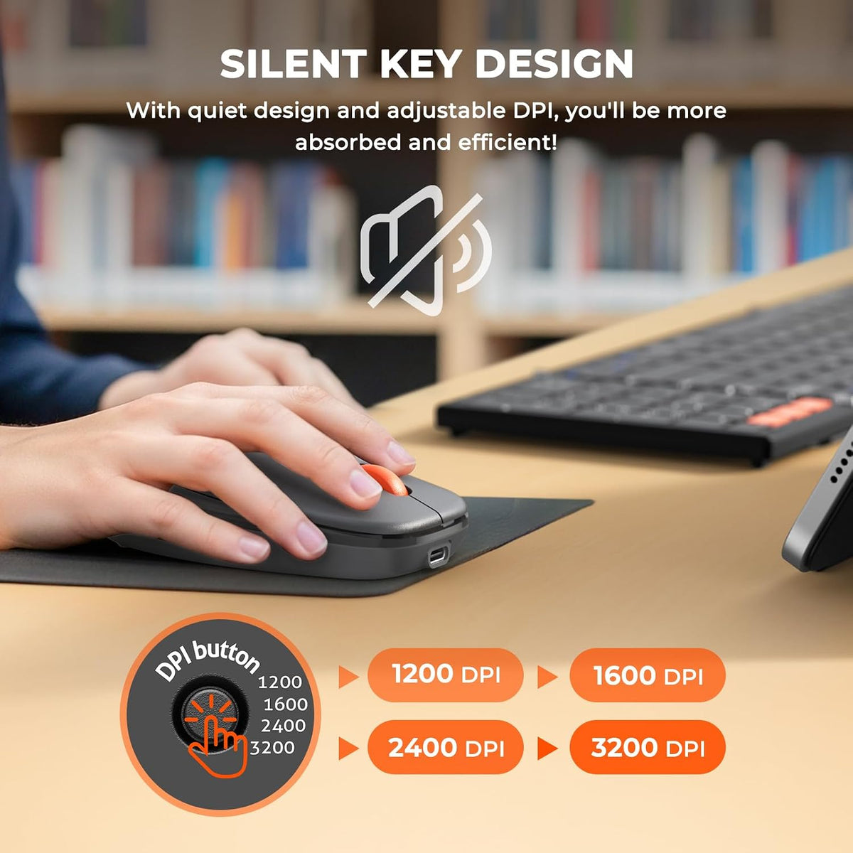 MEETION Foldable Keyboard and Mouse, 2.4GHz/Bluetooth Portable Set