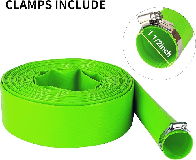 1-1/2" x 100 FT Pool Backwash Hose,