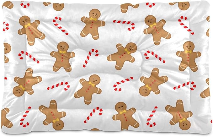 Pet Bed Christmas Cookie Gingerbread Man Dog Bed Mat Absorbing Non Slip Pad Pet Sleeping Mat for Small, Medium, and Large Dogs Puppy Cat 36 in x 24 in