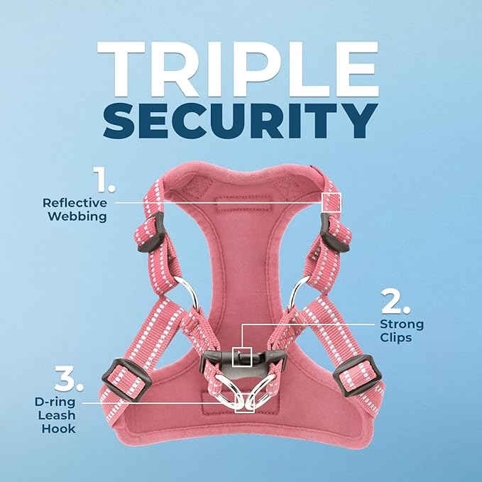 Best Pet Supplies Voyager Adjustable Step-in Flex Breathable Mesh Dog Harness for Small Medium Large Dogs (Pink), S