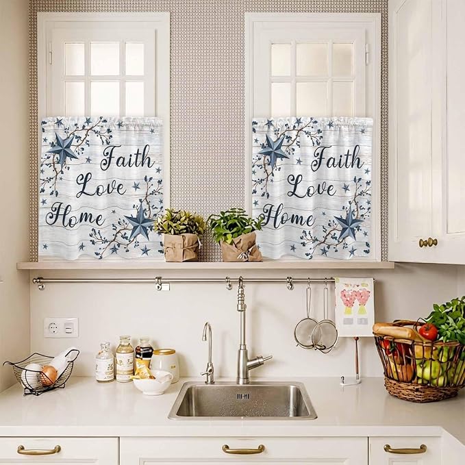 Farmhouse Kitchen Curtains Set 3 Piece