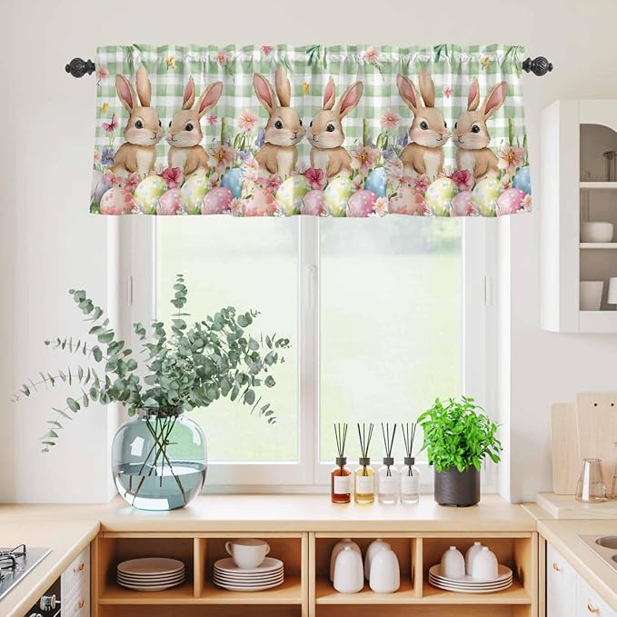 Easter Kitchen Curtains Set 3 Piece