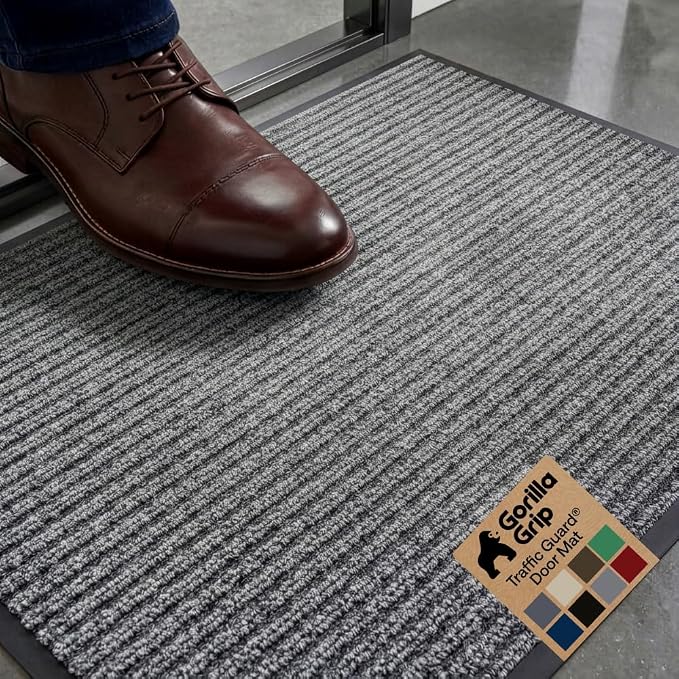 GORILLA GRIP Waterproof Traffic Guard Door Mat, Heavy Duty Entryway Mats
