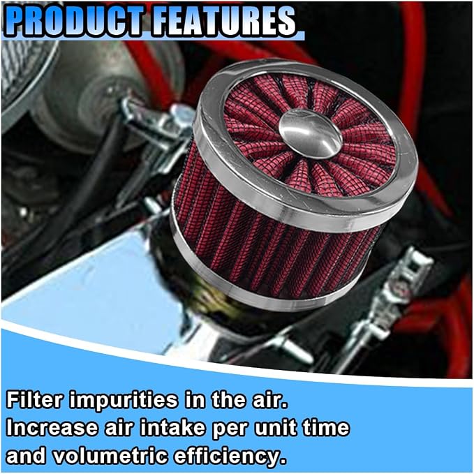 23mm Car Air Filter, 0.9'' High Flow Vent Valve Cover, Breather Filter