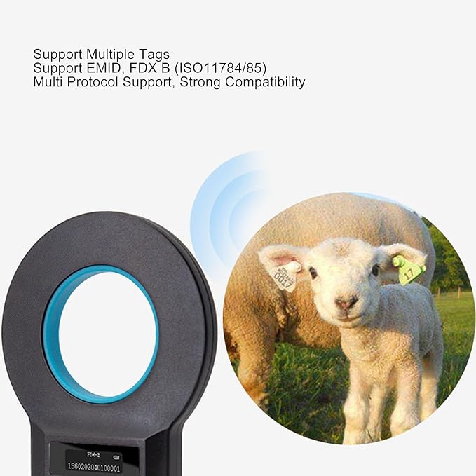 Hyuduo Pet Microchip Scanner, Bluetooth and USB C Portable Handheld Animal Chip Reader with 128 Data Storage for EMID FDX B ISO 11784/85 Chips
