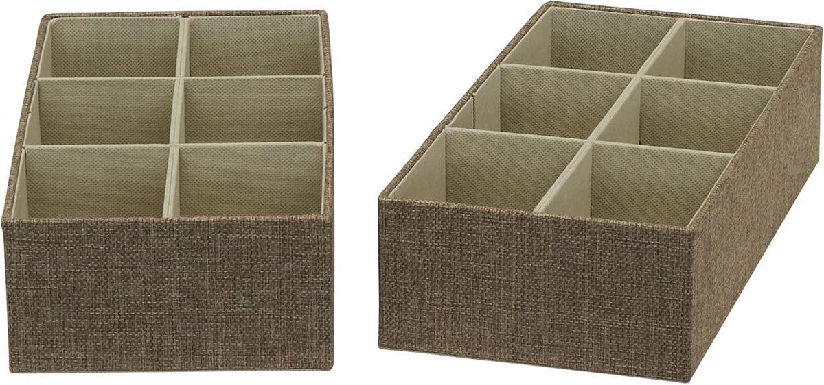 Household Essentials 3‑Piece Drawer Organizer Starter Set in Customizable Inserts of Large and Small Trays, Beige
