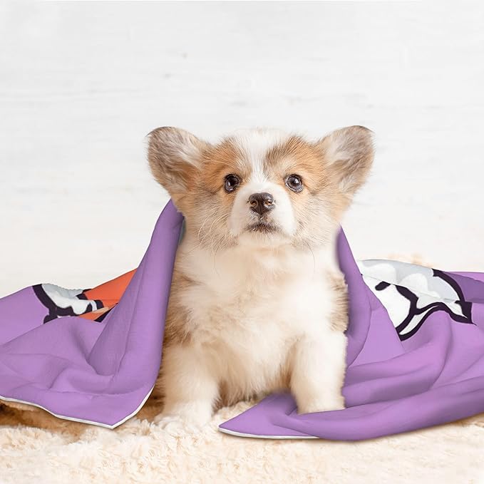 Waterproof Dog Blanket Soft Pet Blanket for Puppy Cat, Fleece Cat Throw Blankets for Furniture Bed Couch Sofa Reversible - Corgi in Sushi Roll