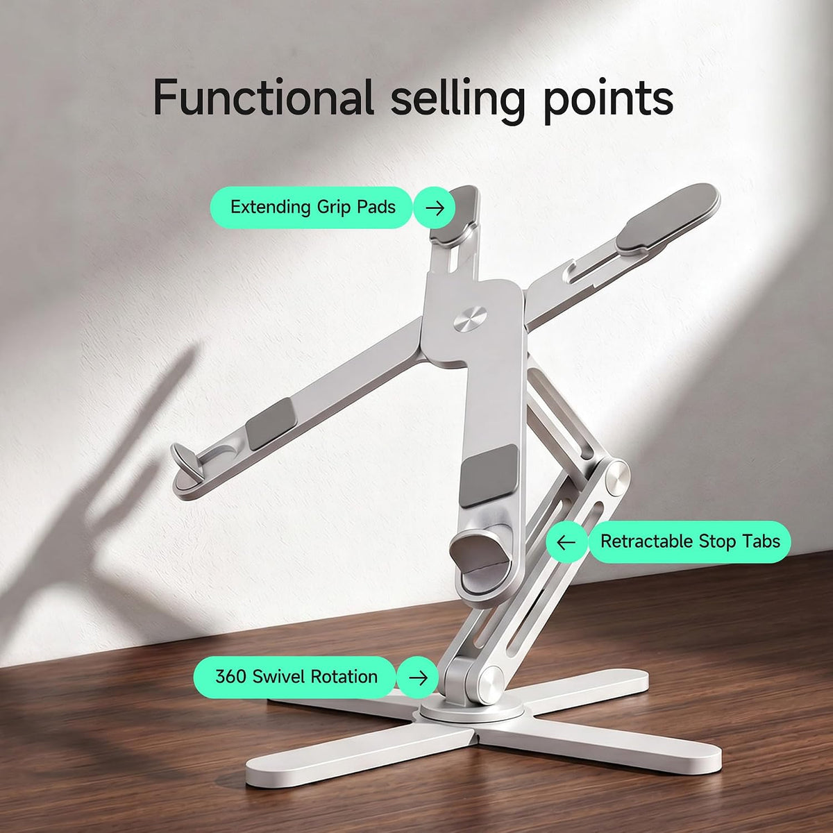 Model-X 3.0 Laptop Stand, Ladjustable Laptop Stand Desk, Ergonomic Laptop Stand Desk，360 Rotating Laptop Riser