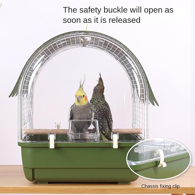 Small Bird Cage, Transparent Bird Travel Carrier, Full View Cockatiel Cage with Sturdy Design, Compact Aviary with Durable Construction, Indoor Outdoor Balcony Living Room Park Parakeet