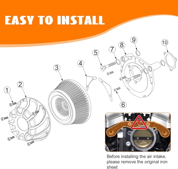High Flow Air Cleaner Intake Filter System Kit Air Filters Cover Drift Style