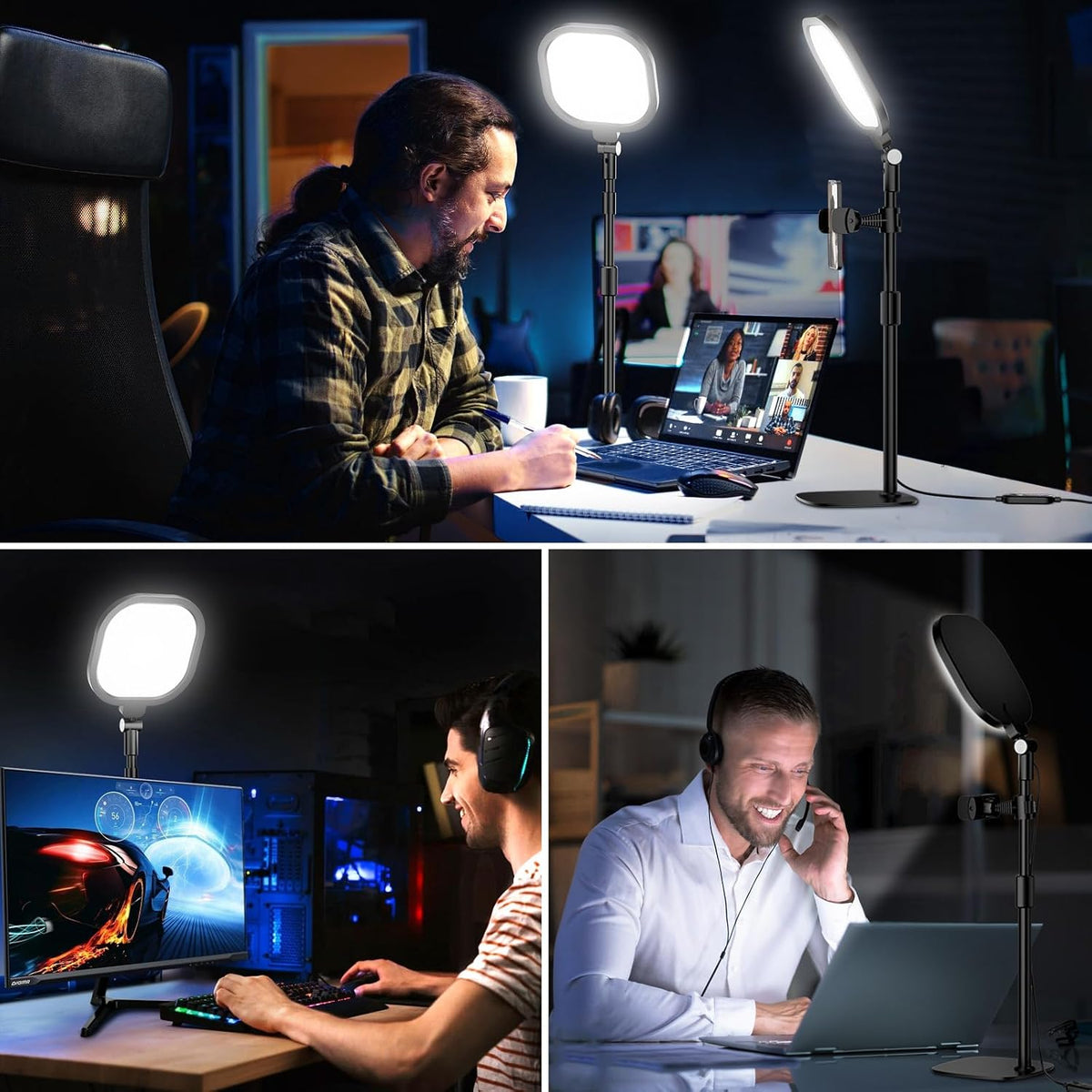 2 Packs Video Conference Lights for Zoom Meeting, Ring Light for Computer