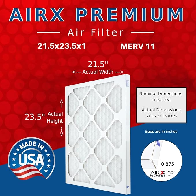 AIRx Filters WICKED CLEAN AIR 21.5x23.5x1 MERV 11 Electrostatic Pleated Air