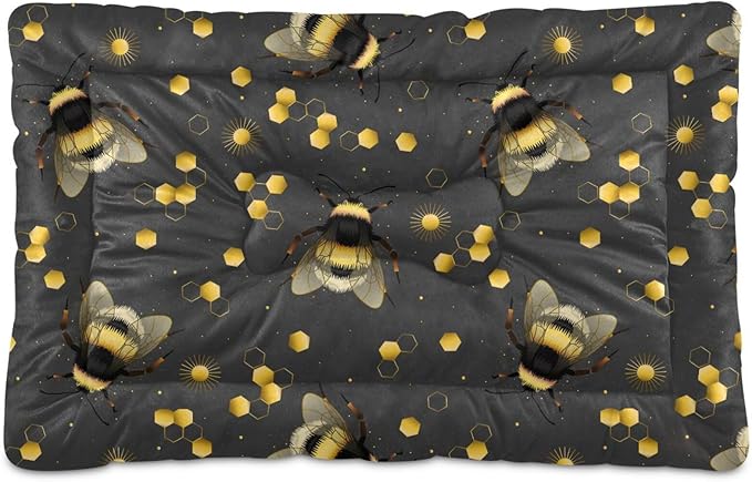 Pet Bed Yellow Bee Gold Dog Bed Mat Absorbing Non Slip Pad Pet Sleeping Mat for Small, Medium, and Large Dogs Puppy Cat 36 in x 24 in