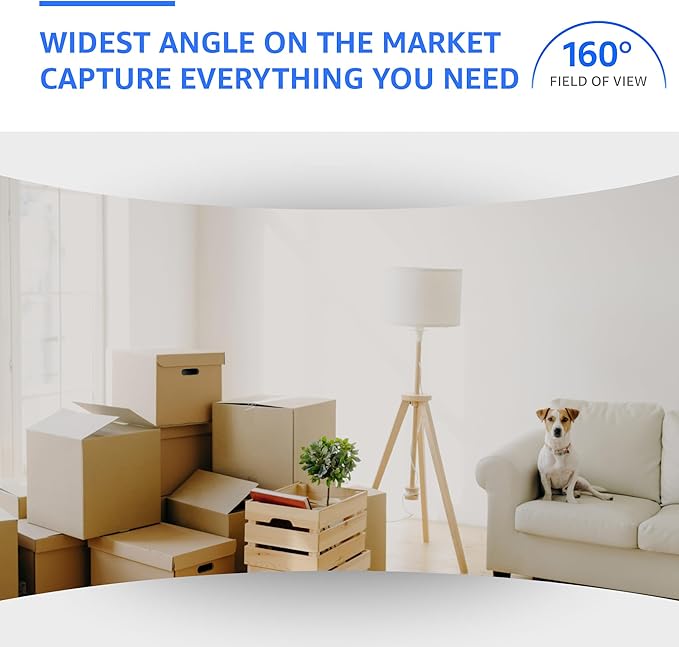ALPHA TECH Indoor Camera with 160° Wide Angle, Plug in Offline Camera, No WiFi or App, Local SD Storage for Home Use