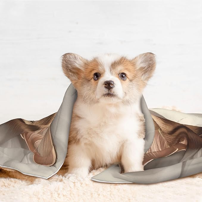 Waterproof Dog Blanket Soft Pet Blanket for Puppy, Fleece Cat Throw Blankets for Furniture Bed Couch Sofa Reversible - Sleeping Cat in Blanket