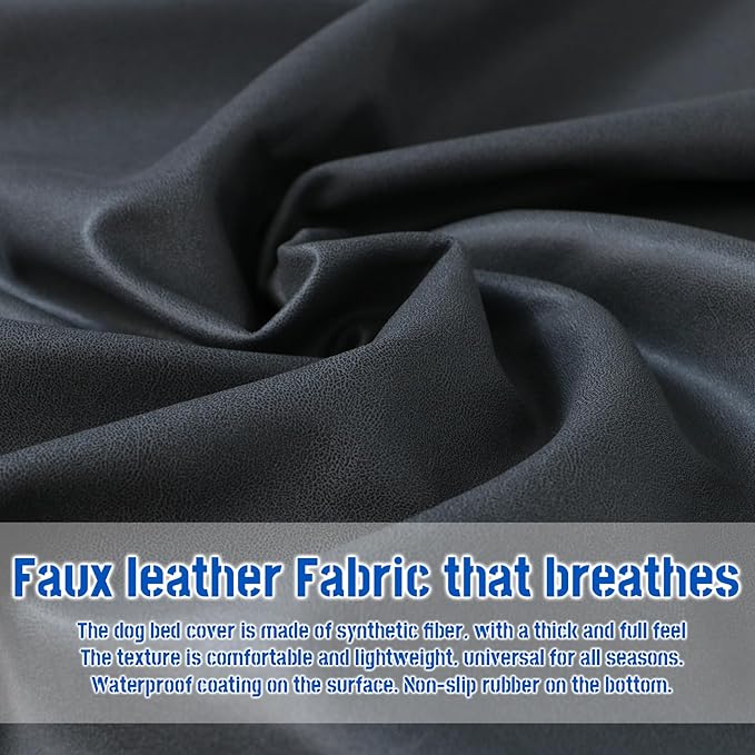 Dog Bed Cover, Comfortable and Quiet Dog Bed Covers for Pet Mat Bed,Washable Removable Cover，Faux Leather Pet Nest, 30" L x 20" W x 3" H ，Cover Only