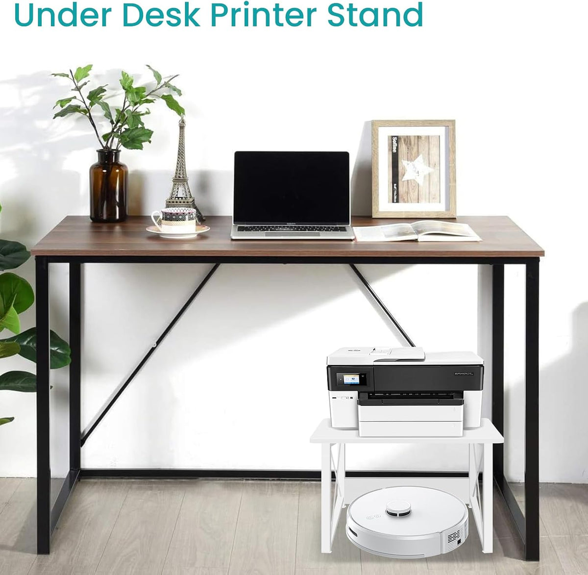 ELITEROO Desktop Printer Stand with Storage, Printer Stand Shelf