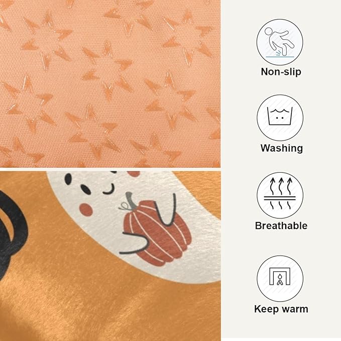 Pet Bed Halloween Cat Bat Witch Dog Bed Mat Absorbing Non Slip Pad Pet Sleeping Mat for Small, Medium, and Large Dogs Puppy Cat 36 in x 24 in