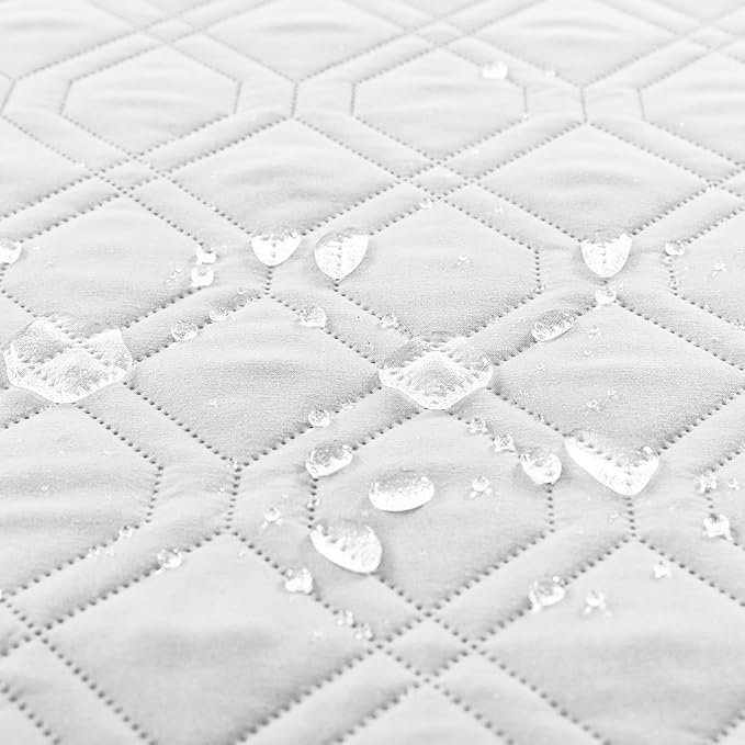 ele ELEOPTION 100% Waterproof 2 Piece Couch Cover Pet Blanket Sectional L Shape Sofa Cushion Cat Dog Bed Cover (Chaise Lounge + 3 Seat Covers) White