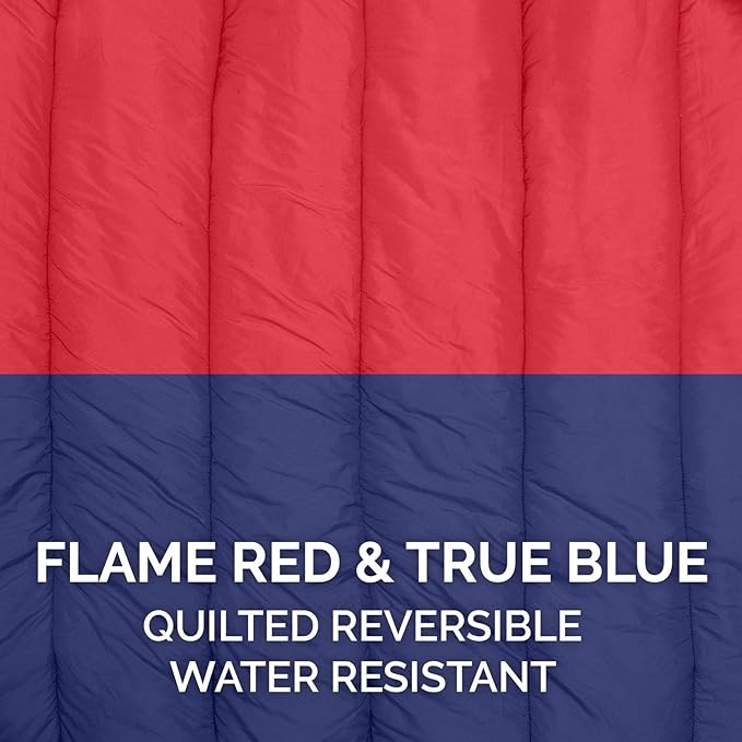 Furhaven Outdoor Travel Dog Bed for Small Dogs w/ Carry Bag, Washable & Foldable, Great for Crates & Kennels - Trail Pup Travel Pillow Mat w/ Stuff Sack Bag - Flame Red/True Blue, Small