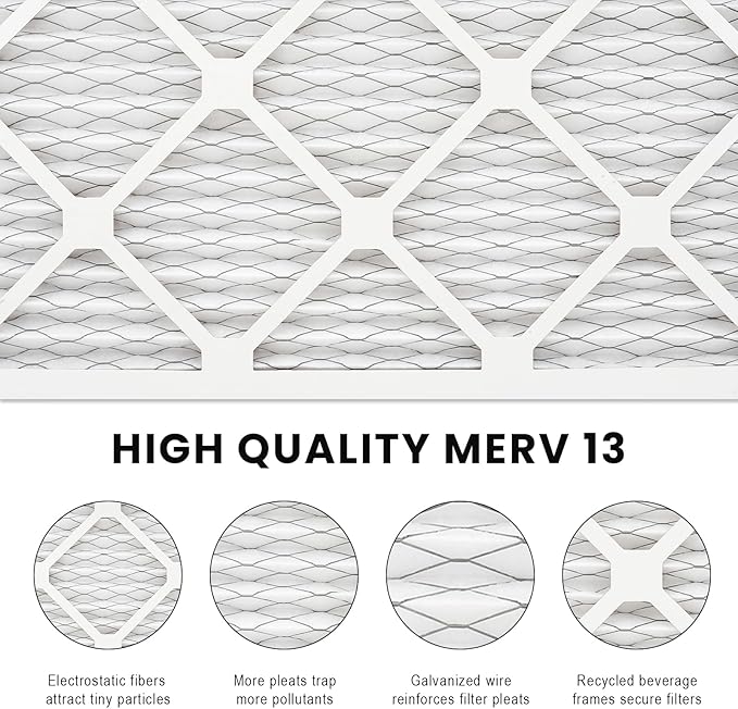 12x12x1 Air Filter MERV 13, HVAC/Furnace AC Filter Replacement, Dust