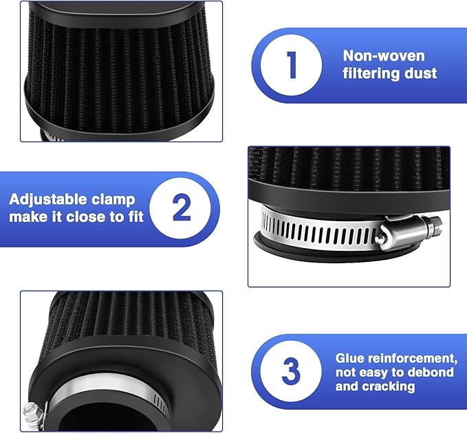 2PCS Motorcycle Air Filter Universal 42MM Replacement Engine Filter Dirt Bike