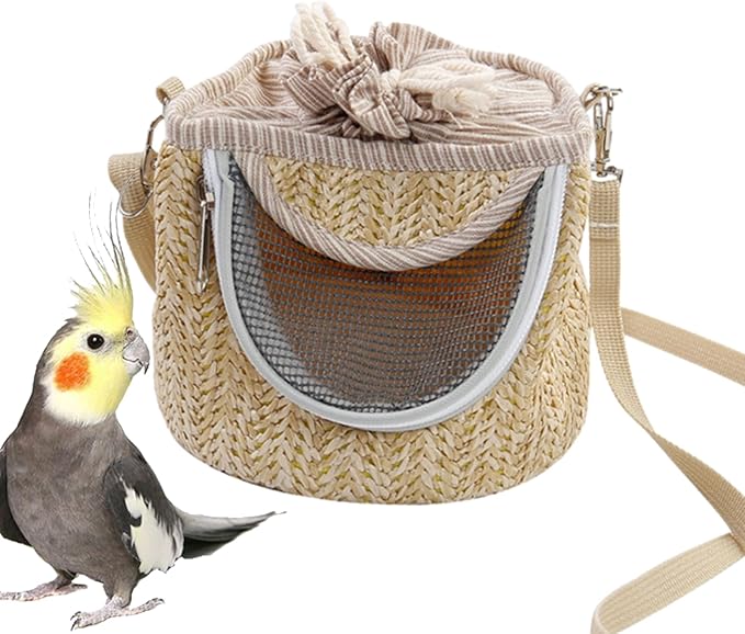 Trendy and Functional Bird Carrying Bag - Breathable Parrot Hiking Carrier with Shoulder Strap | Ideal for Small Pet Animals