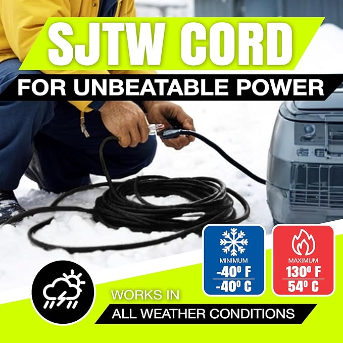 75ft Outdoor/Indoor Extension Cord 16/3 Gauge Heavy Duty 3 Prong SJTW, Waterproof, ETL Listed, Flexible Cold-Resistant Long Power Cord,10A 125V 1250W, Black by LifeSupplyUSA
