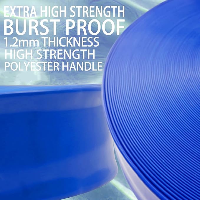 Poolvio 1-1/2" x 100' Professional Blue Backwash Hose