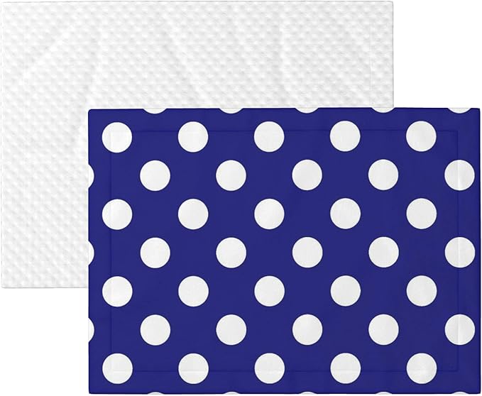 Waterproof Dog Blanket Soft Pet Blanket for Puppy Cat, Fleece Cat Throw Blankets for Furniture Bed Couch Sofa Reversible - Navy and White Polka Dot