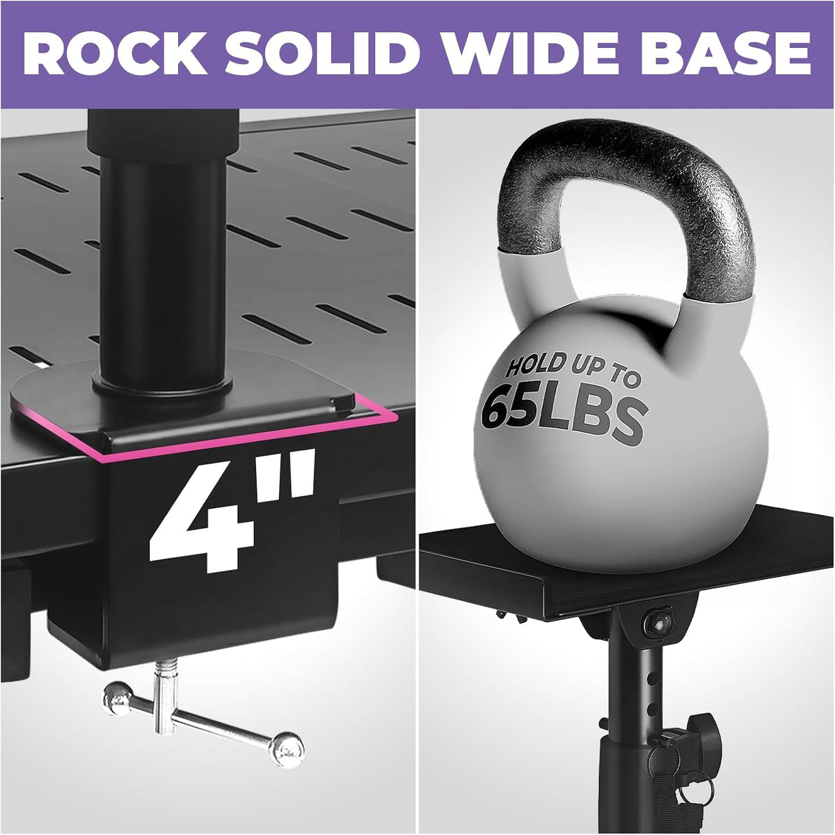 Liquid Stands Studio Monitor Stands - Music Studio Desktop Speaker Stand - 2 Pack 12x9 Clamp-on Adjustable Short or Tall Speaker Support for Music Booth Desk Audio Monitor Stand Mount with Tilt