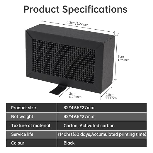 2Pcs 3D Printer Activated Carbon Air Filter Cartridge Fit